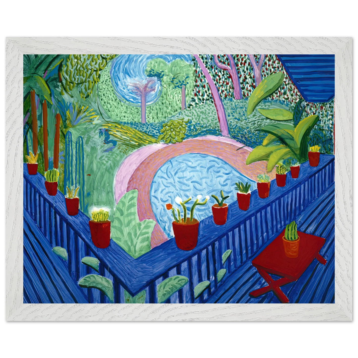 David Hockney - David Hockney Wall art - 60x80 cm / 24x32 inches - Premium Wooden Framed Poster With Fine Art Paper-canvas - Wood frame