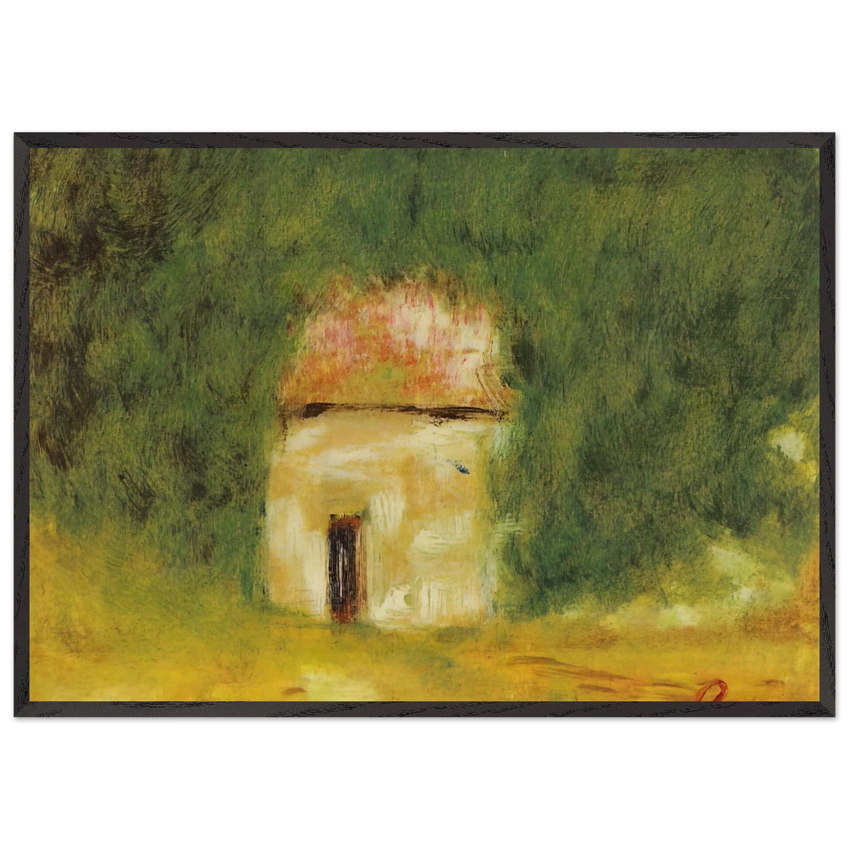 The Little House - Pierre-Auguste Renoir 70x100 cm / 28x40 inches Framed Art Print – Black Wooden Frame