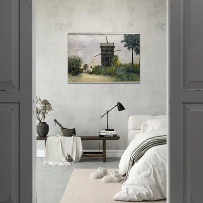 THE WINDMILL AT SANNOIS 1912 - Maurice Utrillo Brushed Aluminum Print - 70x100 cm / 28x40 inches | Maurice Utrillo Aluminum Print | Maurice Utrillo Prints