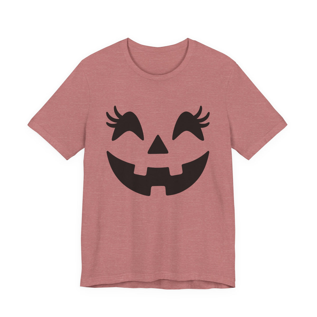 Jack O'Lantern Gesicht Kürbis Wimpern Halloween Damen Mädchen T-Shirt