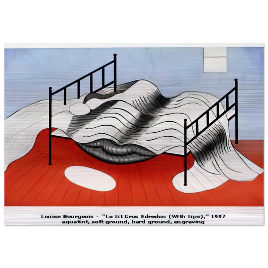 THE BIG BED WITH QUILT 1997 - Louise Bourgeois Brushed Aluminum Print - 70x100 cm / 28x40 inches | Louise Bourgeois Aluminum Print | Louise Bourgeois Prints