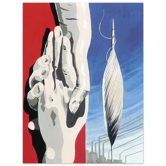 Rene Magritte - PROJECT OF POSTER THE CENTER OF TEXTILE WORKERS IN BELGIUM 1938 1  75x100 cm / 30x40inches Fine Art Poster