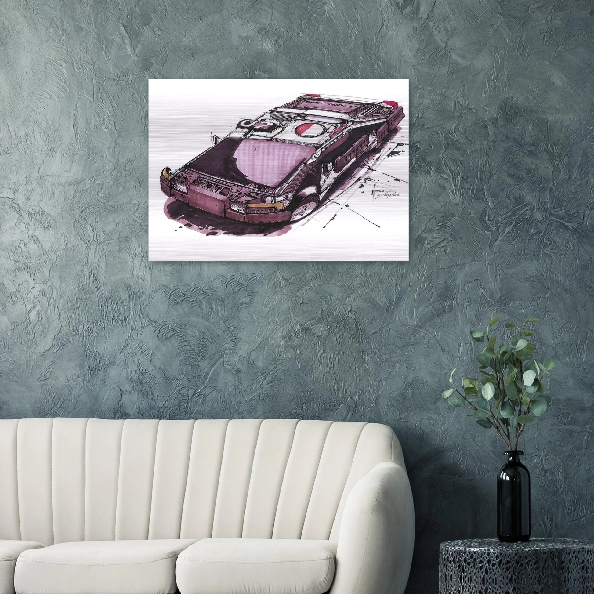 Syd Mead - Syd Mead Brushed Aluminum Print - 70x100 cm / 28x40 inches | Syd Mead Aluminum Print | Syd Mead Prints