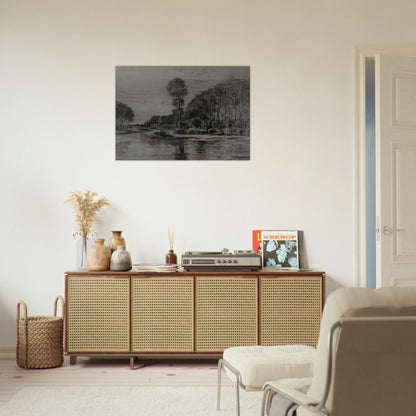 Lonely tree at the Gein - Piet Mondrian Brushed Aluminum Print - 70x100 cm / 28x40 inches | Piet Mondrian Aluminum Print | Piet Mondrian Prints