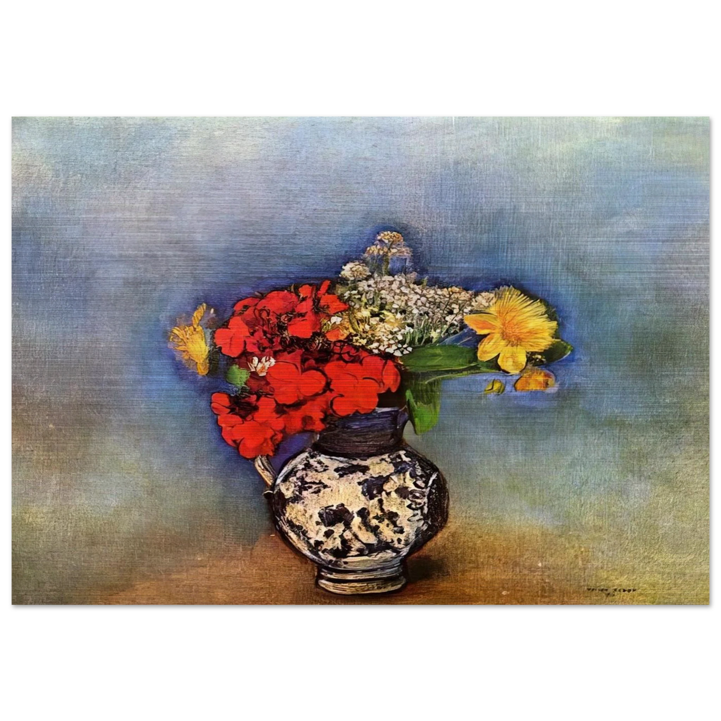 GERANIUMS 1910 - Odilon Redon Brushed Aluminum Print - 70x100 cm / 28x40 inches | Odilon Redon Aluminum Print | Odilon Redon Prints