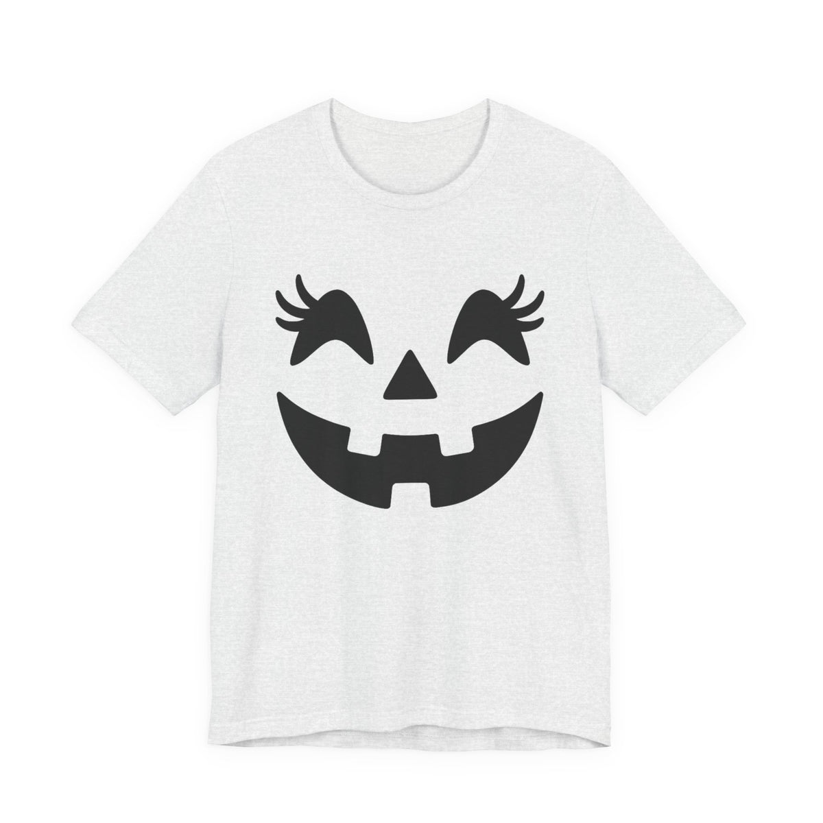 Jack O'Lantern Gesicht Kürbis Wimpern Halloween Damen Mädchen T-Shirt
