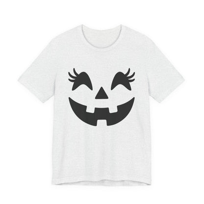 Jack O'Lantern Gesicht Kürbis Wimpern Halloween Damen Mädchen T-Shirt