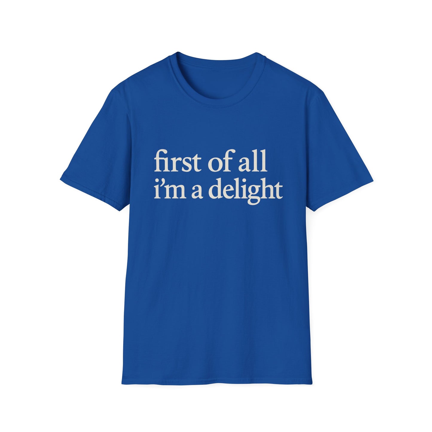 „Zuallererst bin ich eine Freude“-Shirt, lustiges T-Shirt mit Spruch für Frauen, freches T-Shirt mit witzigem Grafikdruck, Geschenkidee für die beste Freundin
