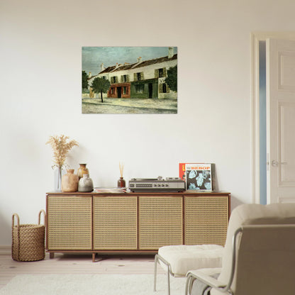 BISTROS IN A SUBURB - Maurice Utrillo Brushed Aluminum Print - 70x100 cm / 28x40 inches | Maurice Utrillo Aluminum Print | Maurice Utrillo Prints