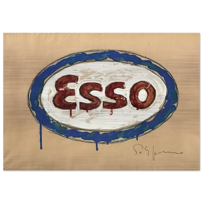 Esso - Pop Art - Mario Schifano Brushed Aluminum Print - 70x100 cm / 28x40 inches | Mario Schifano Aluminum Print | Mario Schifano Prints