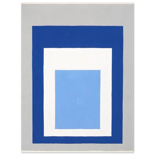 Josef Albers - HOMAGE TO THE SQUARE BLUE WHITE GREY 1951  75x100 cm / 30x40inches Fine Art Poster