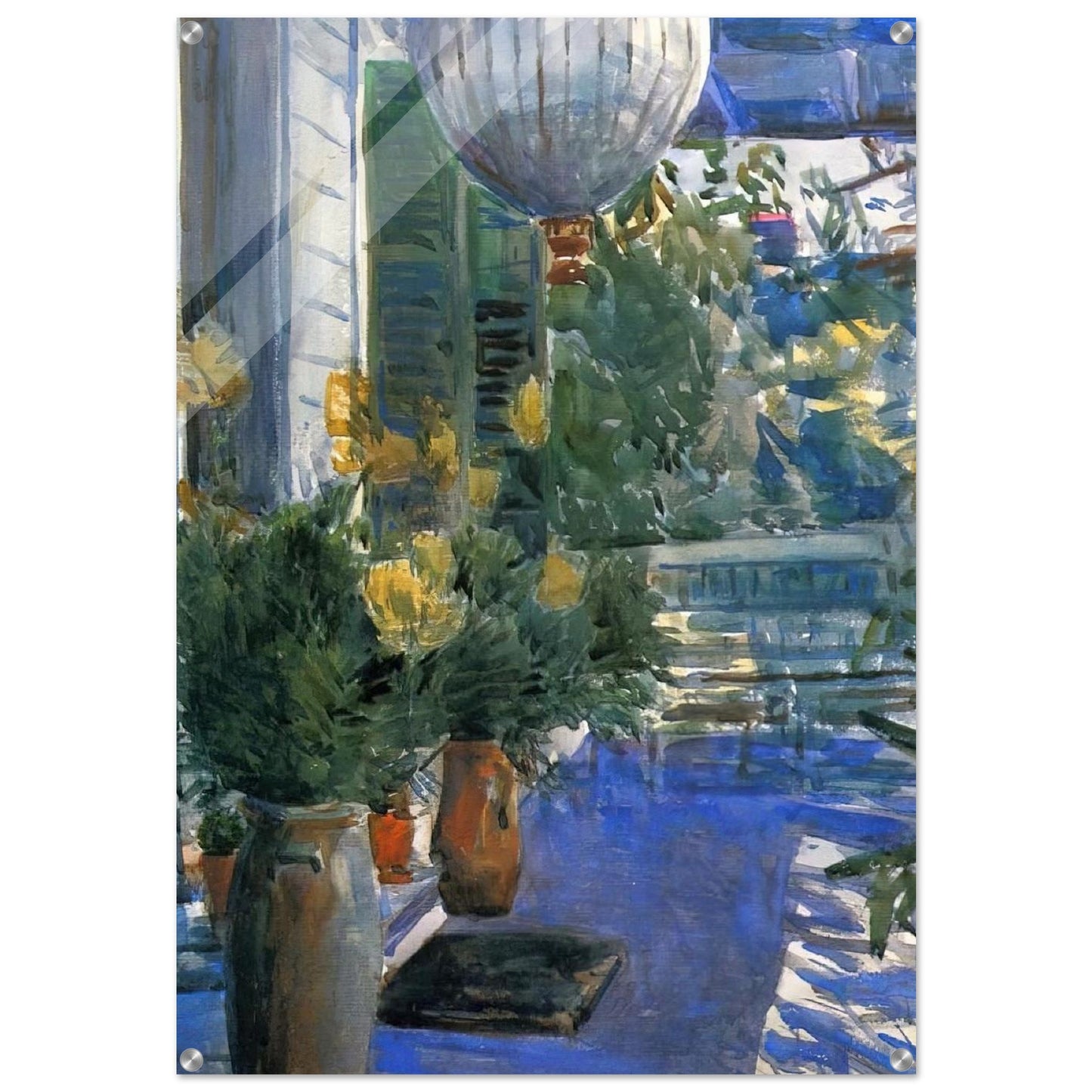 Veranda of the Old House - Childe Hassam Acrylic Print - 70x100 cm / 28x40″ inches