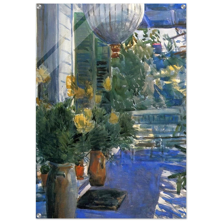 Veranda of the Old House - Childe Hassam Acrylic Print - 70x100 cm / 28x40″ inches