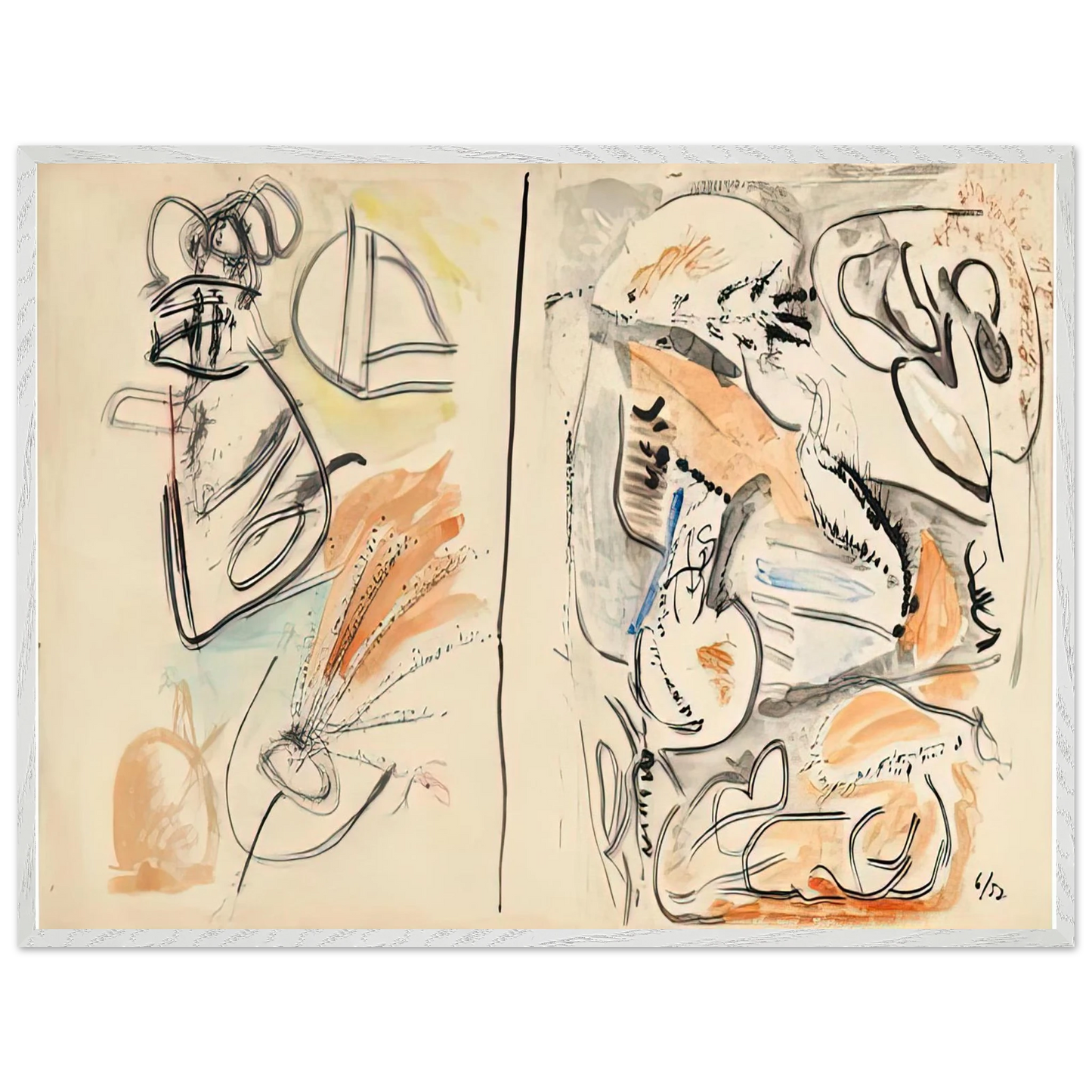 Helen Frankenthaler - Window Shade No. 2, 1952- Wall Art - 60x80 cm / 24x32 inches - Fine Art Poster-canvas - -