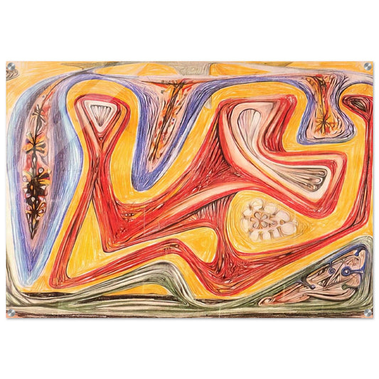 GLANDE FICTION 1938 - Roberto Matta Acrylic Print - 70x100 cm / 28x40″ inches | Roberto Matta Wall Art | Roberto Matta Prints