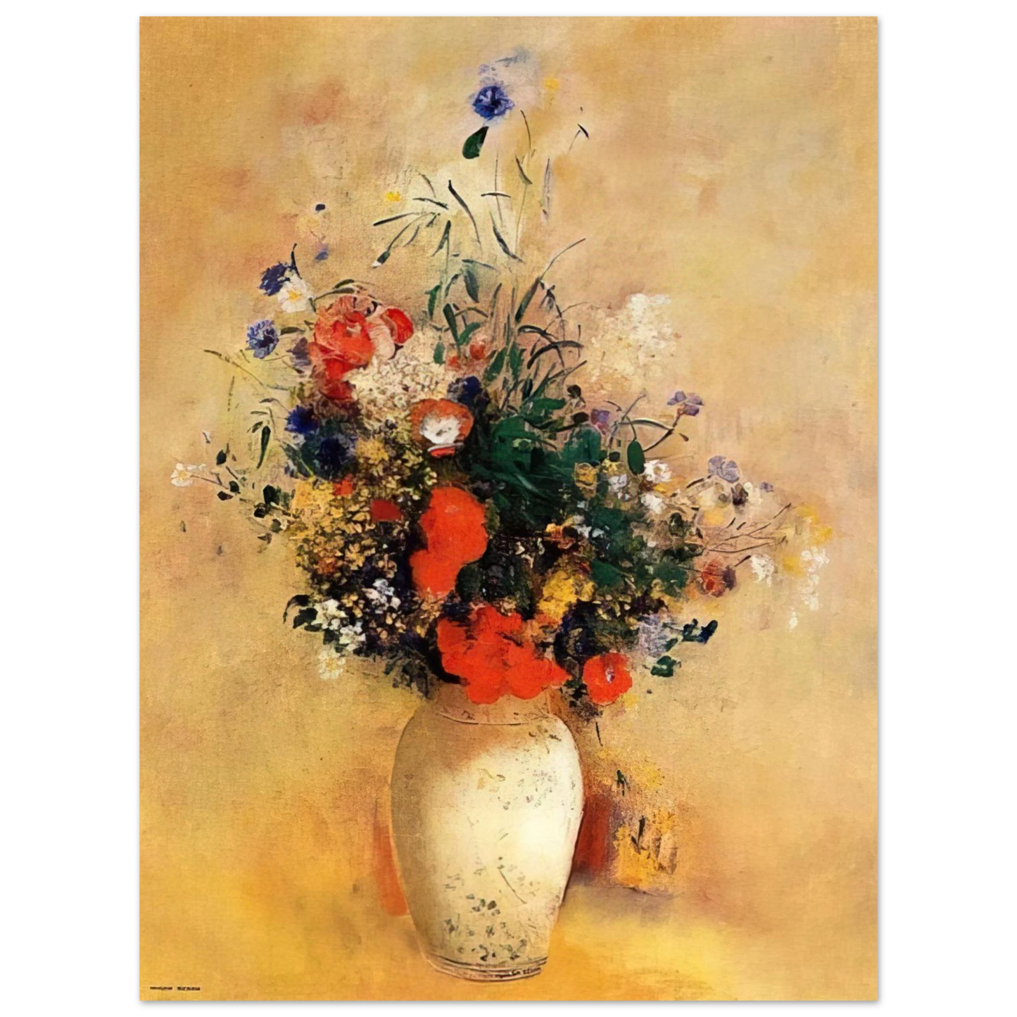 Odilon Redon - FLOWERS IN A BLUE VASE  75x100 cm / 30x40inches Fine Art Poster