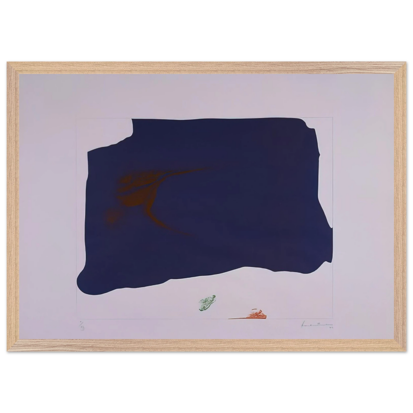 Helen Frankenthaler - Variation II on Mauve Corner - 1969 Wall art - 45x60 cm / 18x24 inches - Premium Wooden Framed Poster With Fine Art Paper-canvas - Wood frame