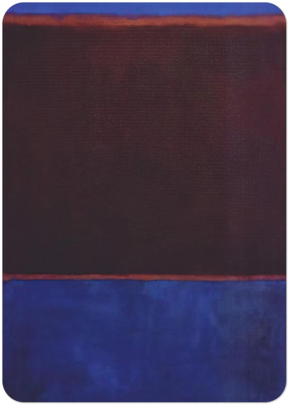 No. 3 Bright Blue, Brown, Dark Blue on Wine - 1962 By Mark Rothko Pack of 10 Post Cards | Mark Rothko Post Cards | A6 (10.5 x 14.8 cm) - 4.1 x 5.8 inches