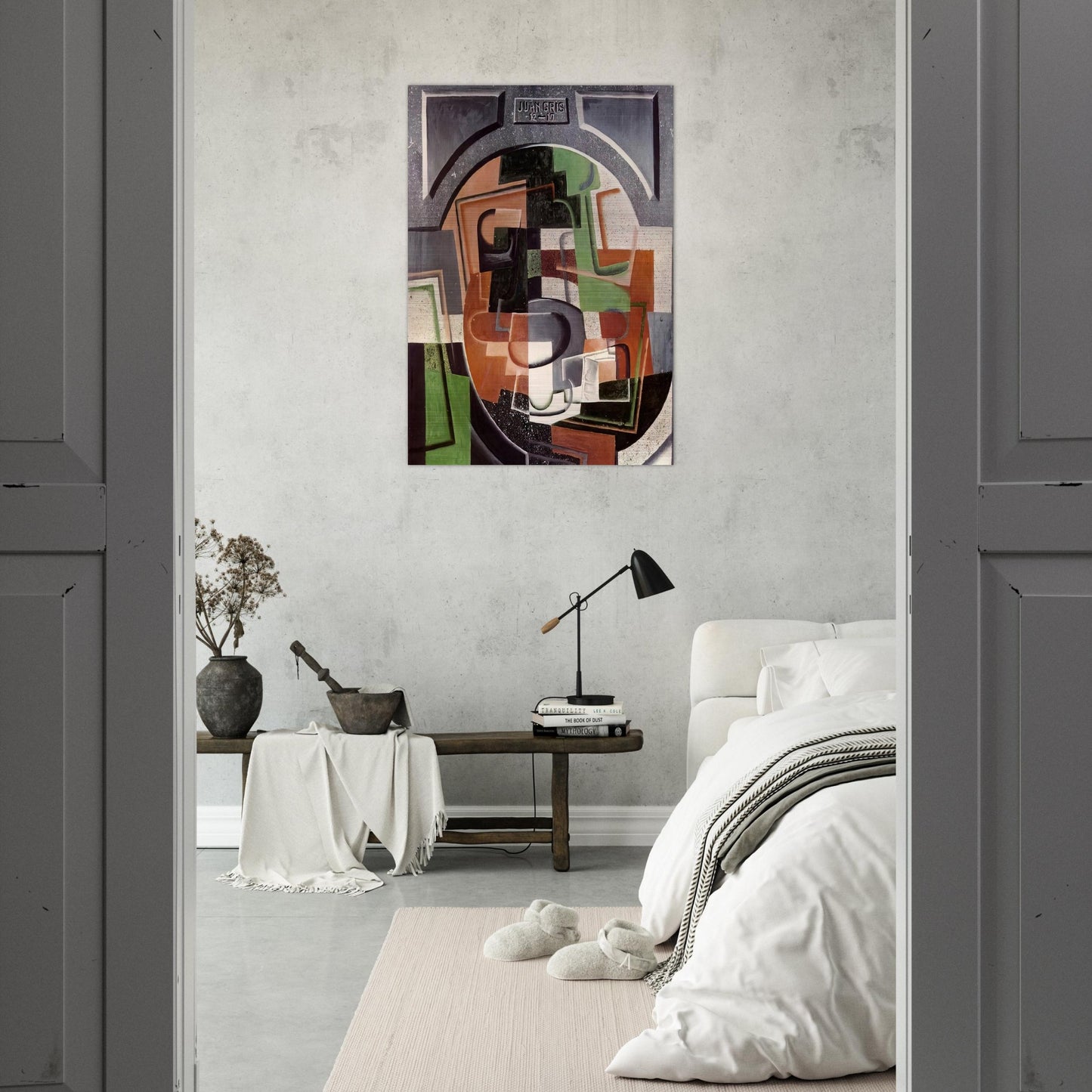 STILL LIFE ON PLAQUE 1917 - Juan Gris Brushed Aluminum Print - 70x100 cm / 28x40 inches | Juan Gris Aluminum Print | Juan Gris Prints