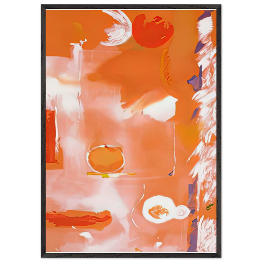 Seeing the Moon on a Hot Summer Day 1987- - Helen Frankenthaler 70x100 cm / 28x40 inches Framed Art Print – Black Wooden Frame