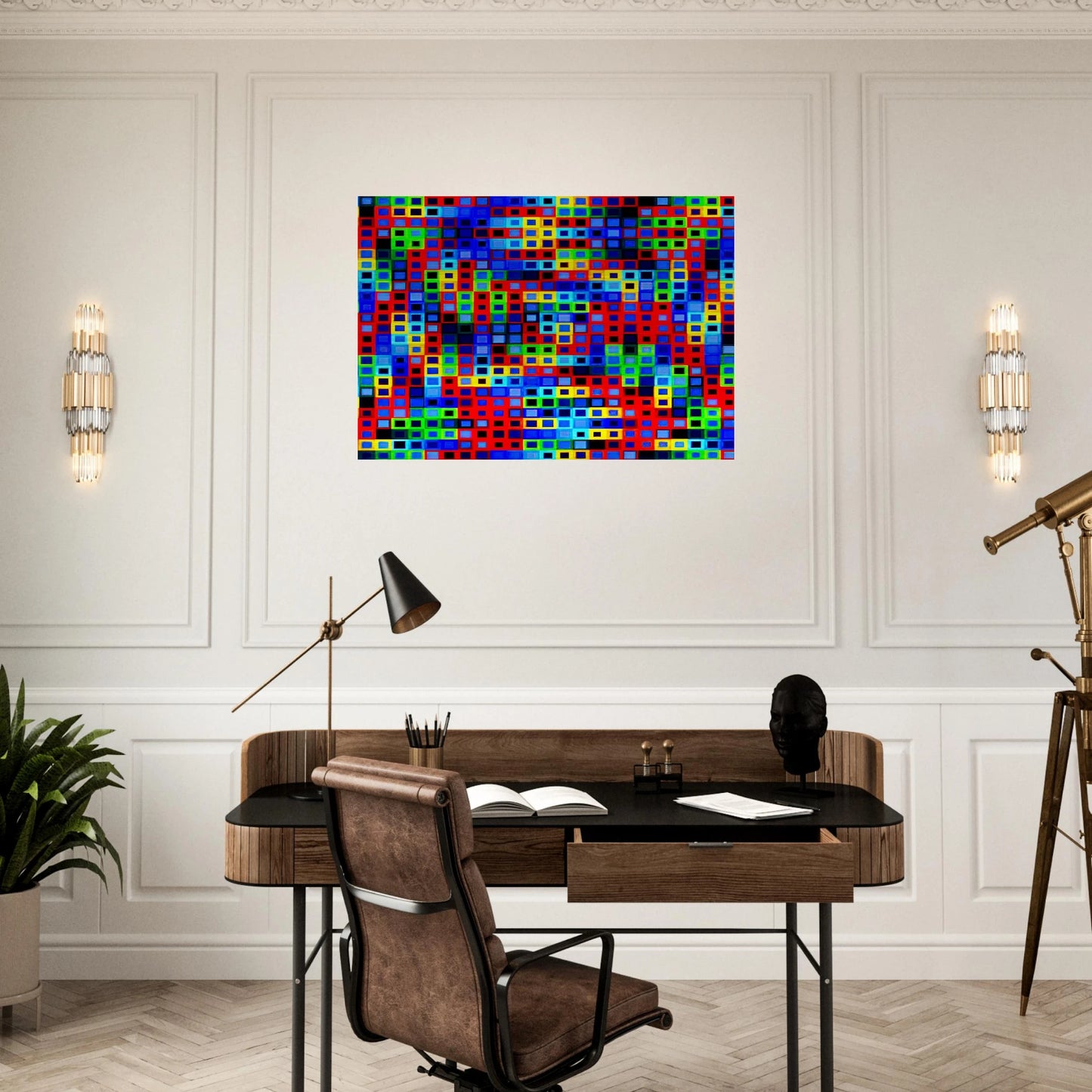 Orion-K - 1972 - Victor Vasarely Brushed Aluminum Print - 70x100 cm / 28x40 inches | Victor Vasarely Aluminum Print | Victor Vasarely Prints