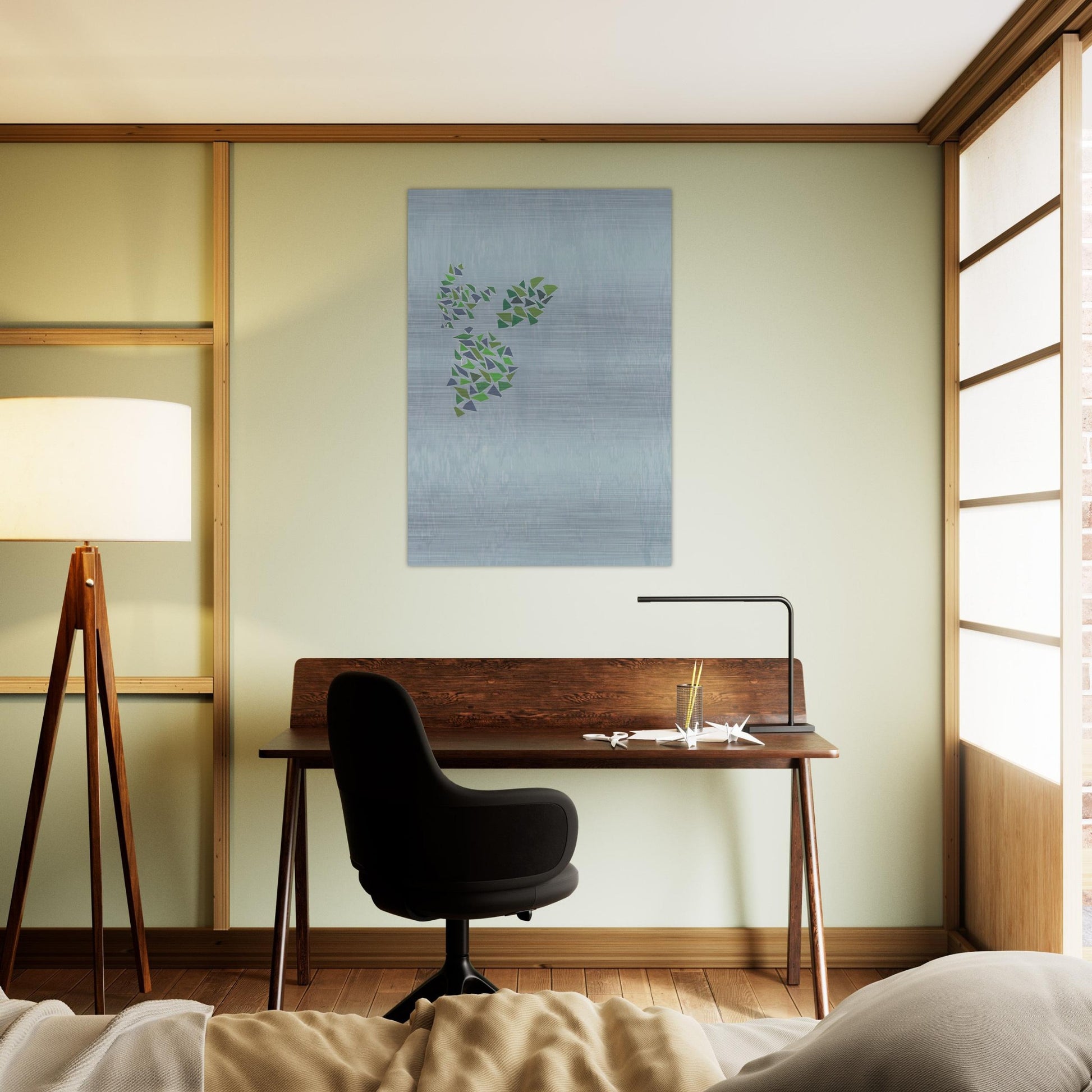 Colors on Blue - Post-Painterly Abstraction - Robert Goodnough Brushed Aluminum Print - 70x100 cm / 28x40 inches | Robert Goodnough Aluminum Print | Robert Goodnough Prints