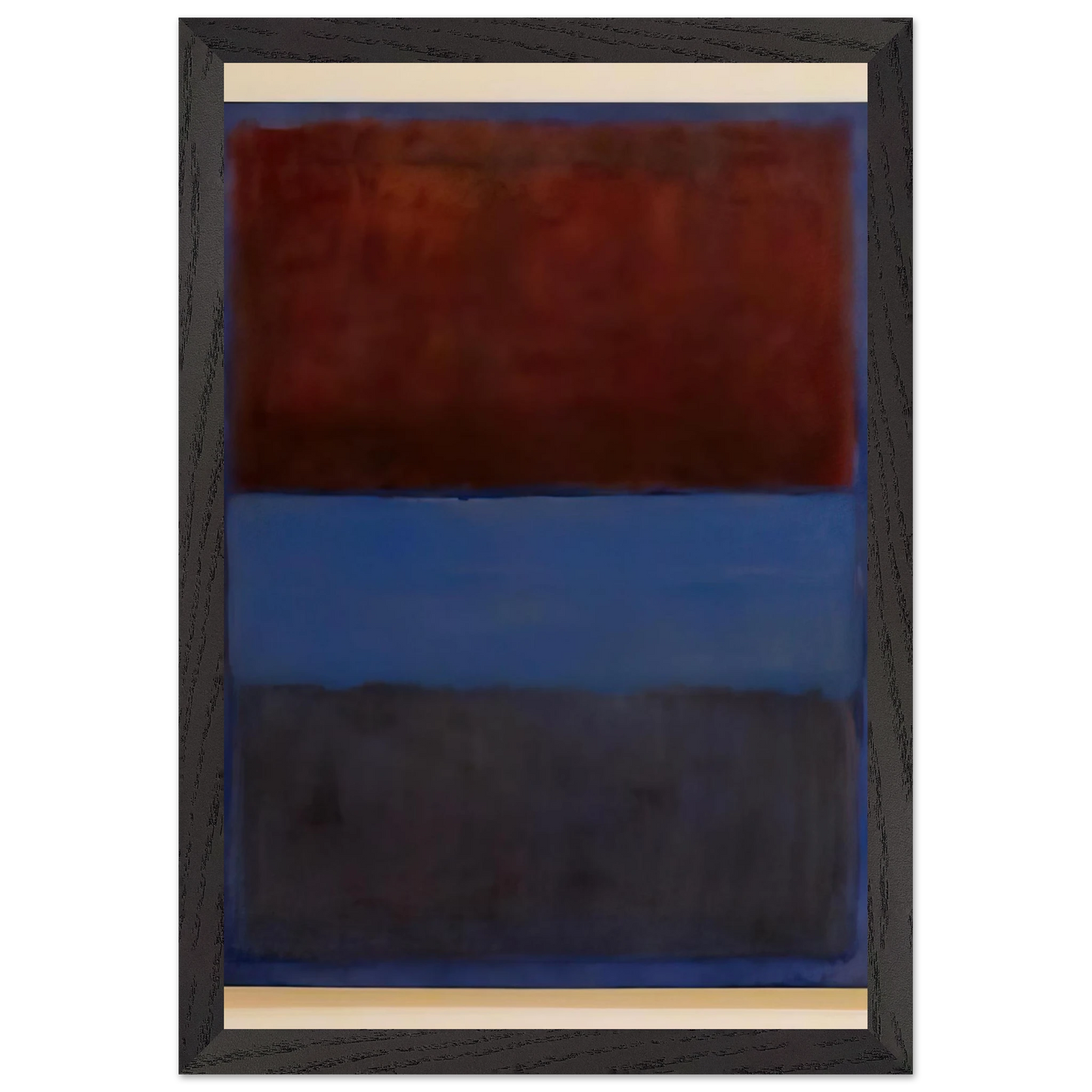 Mark Rothko - No.61 Rust and Blue - 1953 Wall Art - 21x29.7 cm / 8x12" - Premium Wooden Framed Poster With Fine Art Paper-canvas - Black frame