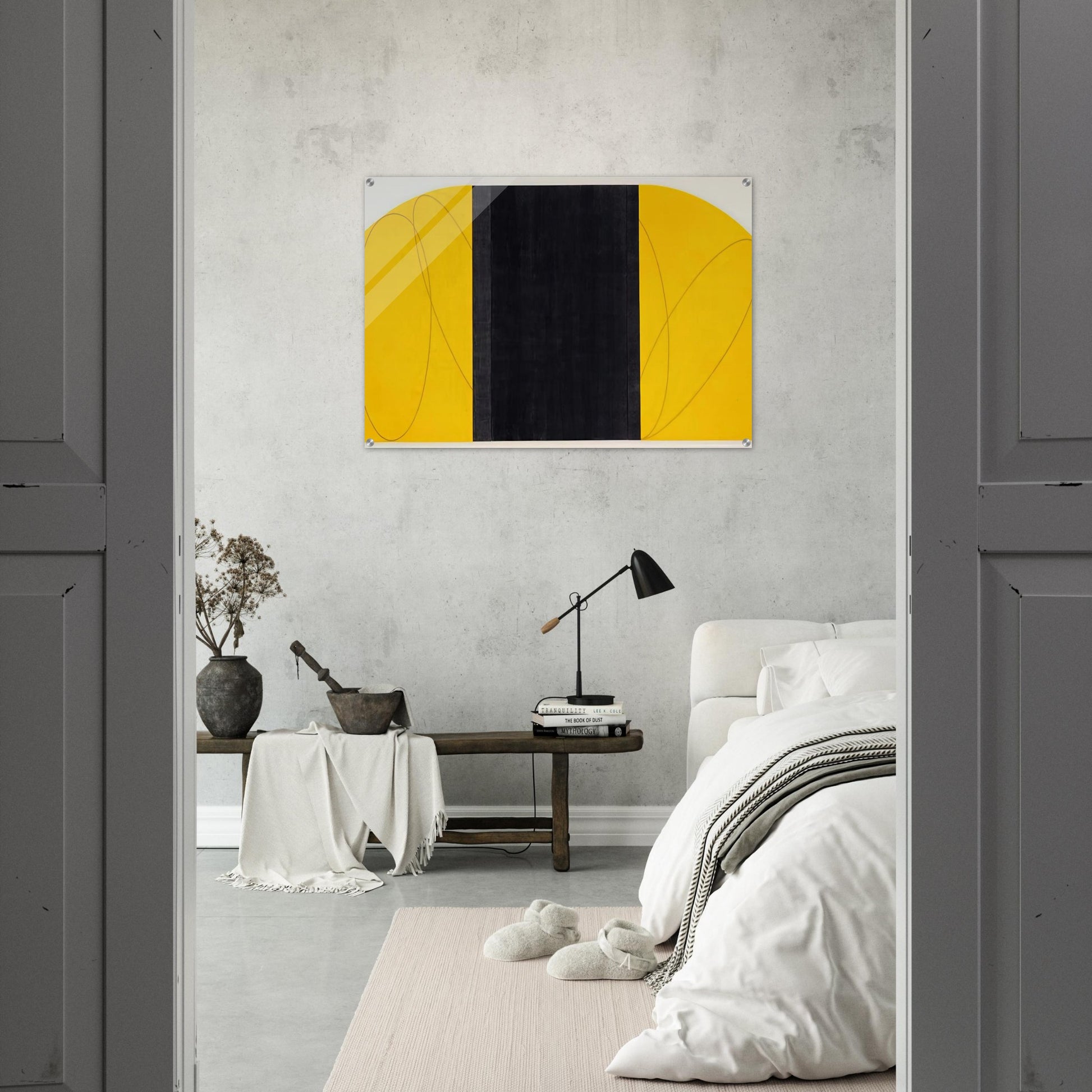 ELLOW BLACK ZONE PAINTING IV 1996 - Robert Mangold Acrylic Print - 70x100 cm / 28x40″ inches