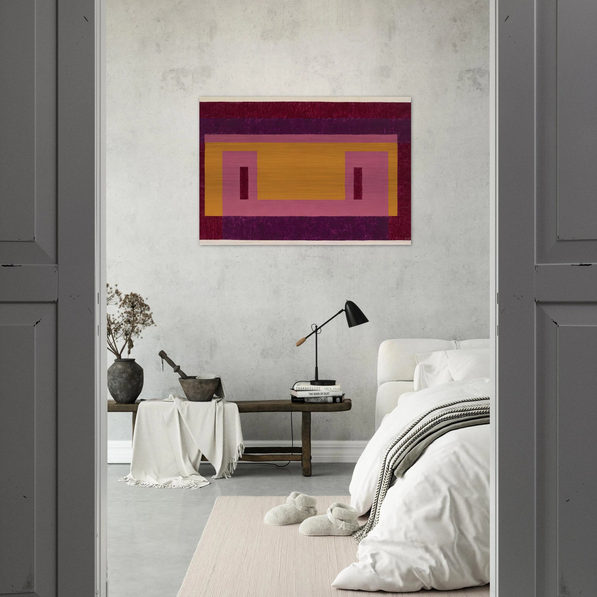 VARIANT ADOBE FAMILIAR FRONT 1948 - Josef Albers Brushed Aluminum Print - 70x100 cm / 28x40 inches | Josef Albers Aluminum Print | Josef Albers Prints