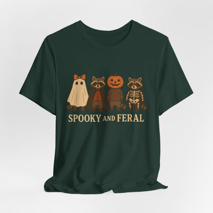 Gruseliges Waschbär-Shirt, lustiges Halloween-T-Shirt mit Grafik, süßes Vintage-Herbst-T-Shirt, trendiges Damen-Halloween-Shirt, T-Shirt mit wildem Waschbär-Motiv