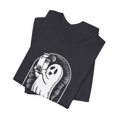 Halloween-T-Shirt „Einfach ein Papa, der immer mit Milch zurückkam“ – Unisex-Kurzarmshirt aus Jersey