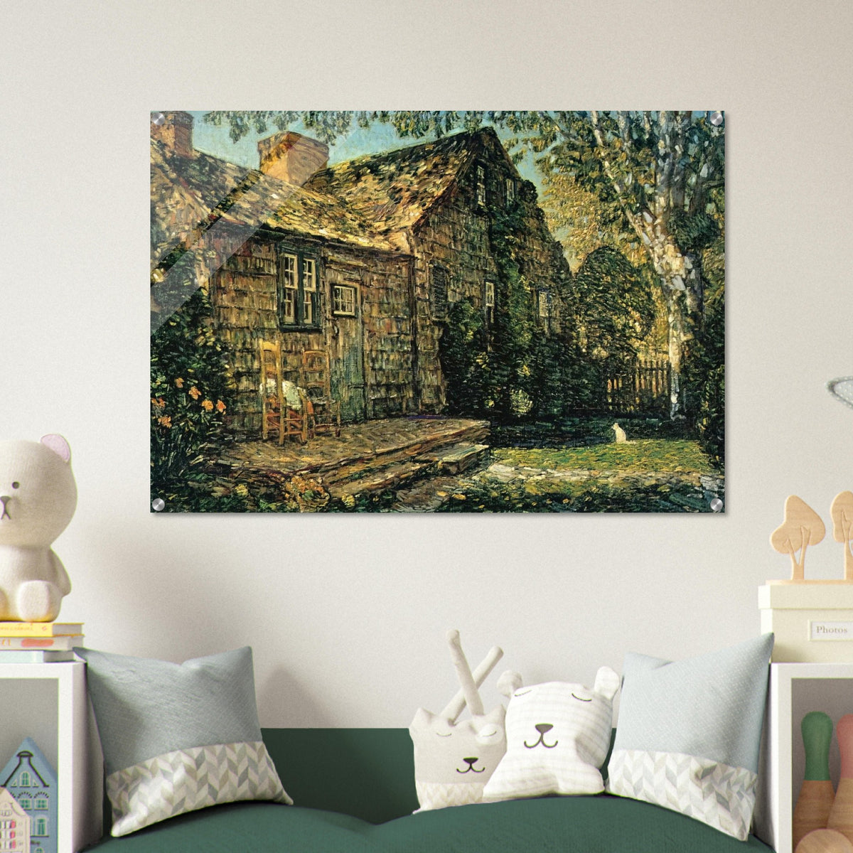 Little Old Cottage, Egypt Lane, East Hampton - Childe Hassam Acrylic Print - 70x100 cm / 28x40″ inches | Childe Hassam Wall Art | Childe Hassam Prints