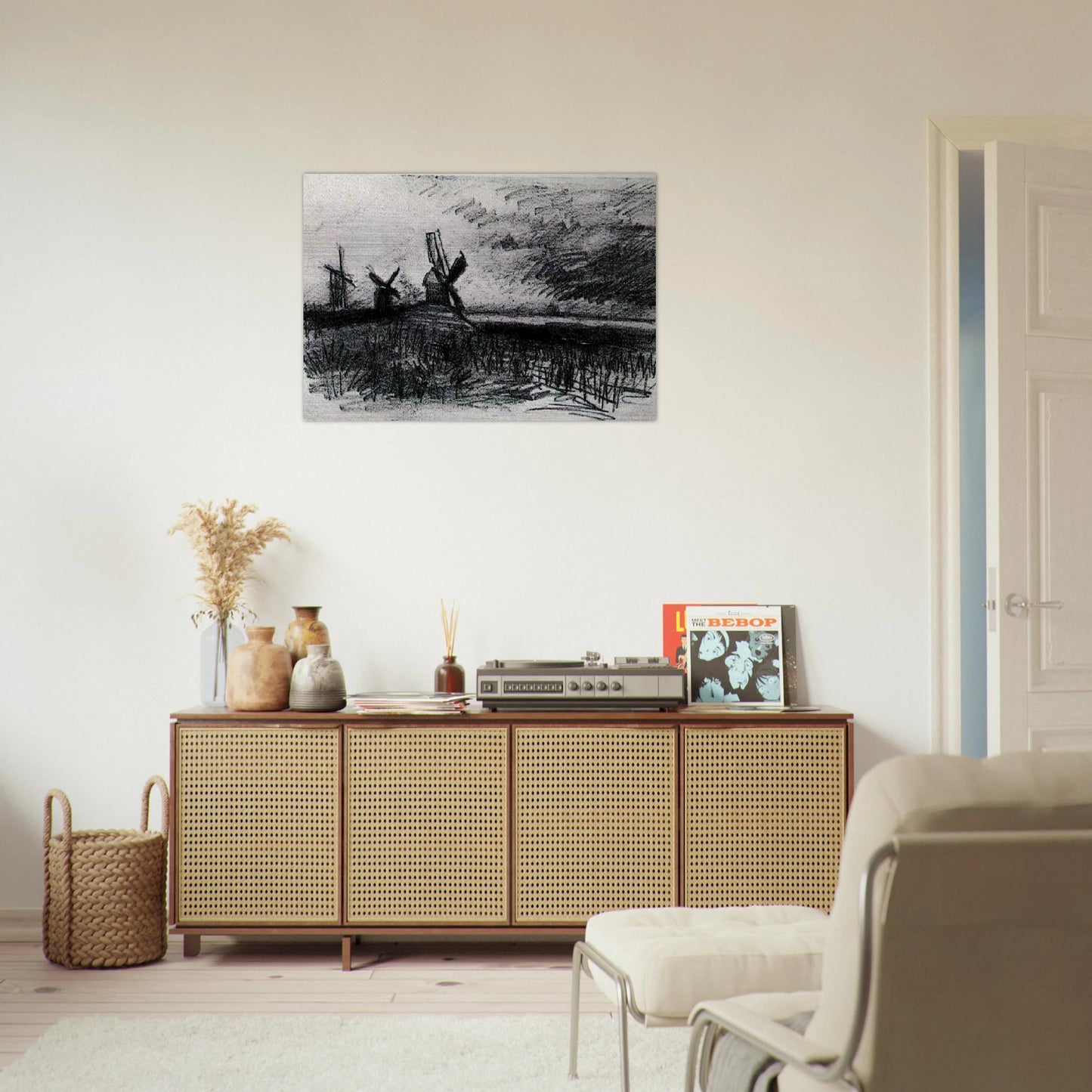 Windmills at Montmartre - Vincent van Gogh Brushed Aluminum Print - 70x100 cm / 28x40 inches | Vincent van Gogh Aluminum Print | Vincent van Gogh Prints