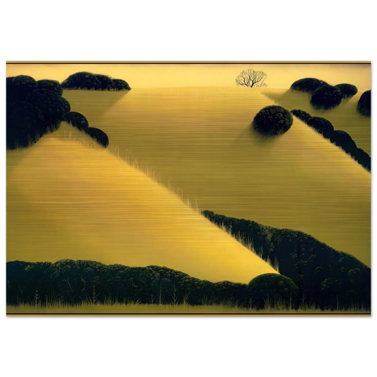 Golden Hills - Eyvind Earle Brushed Aluminum Print - 70x100 cm / 28x40 inches | Eyvind Earle Aluminum Print | Eyvind Earle Prints