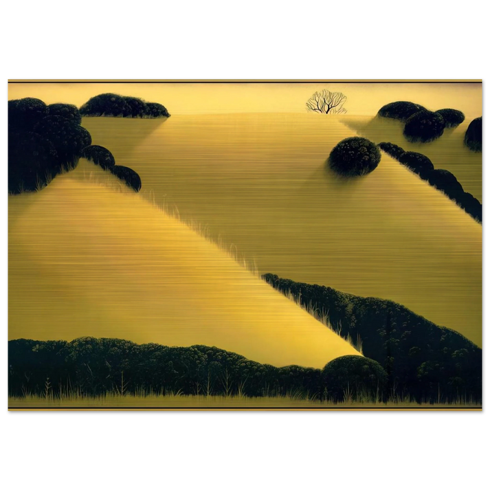 Golden Hills - Eyvind Earle Brushed Aluminum Print - 70x100 cm / 28x40 inches | Eyvind Earle Aluminum Print | Eyvind Earle Prints