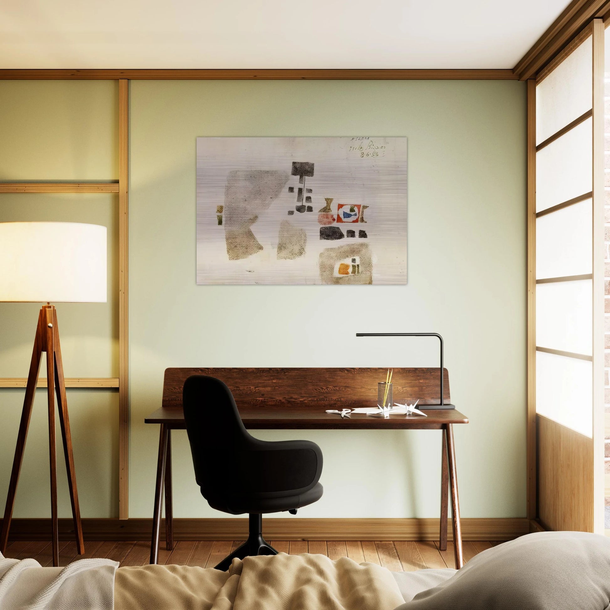 Komposition - 1956 - Julius Bissier Brushed Aluminum Print - 70x100 cm / 28x40 inches | Julius Bissier Aluminum Print | Julius Bissier Prints