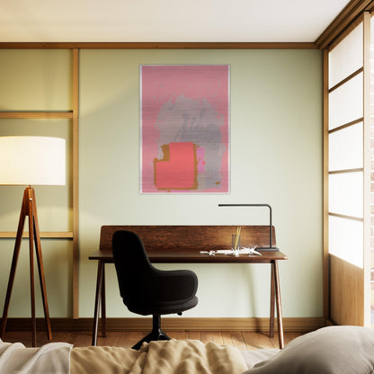 Red Black on Pink - 1971 - John Hoyland Brushed Aluminum Print - 70x100 cm / 28x40 inches | John Hoyland Aluminum Print | John Hoyland Prints