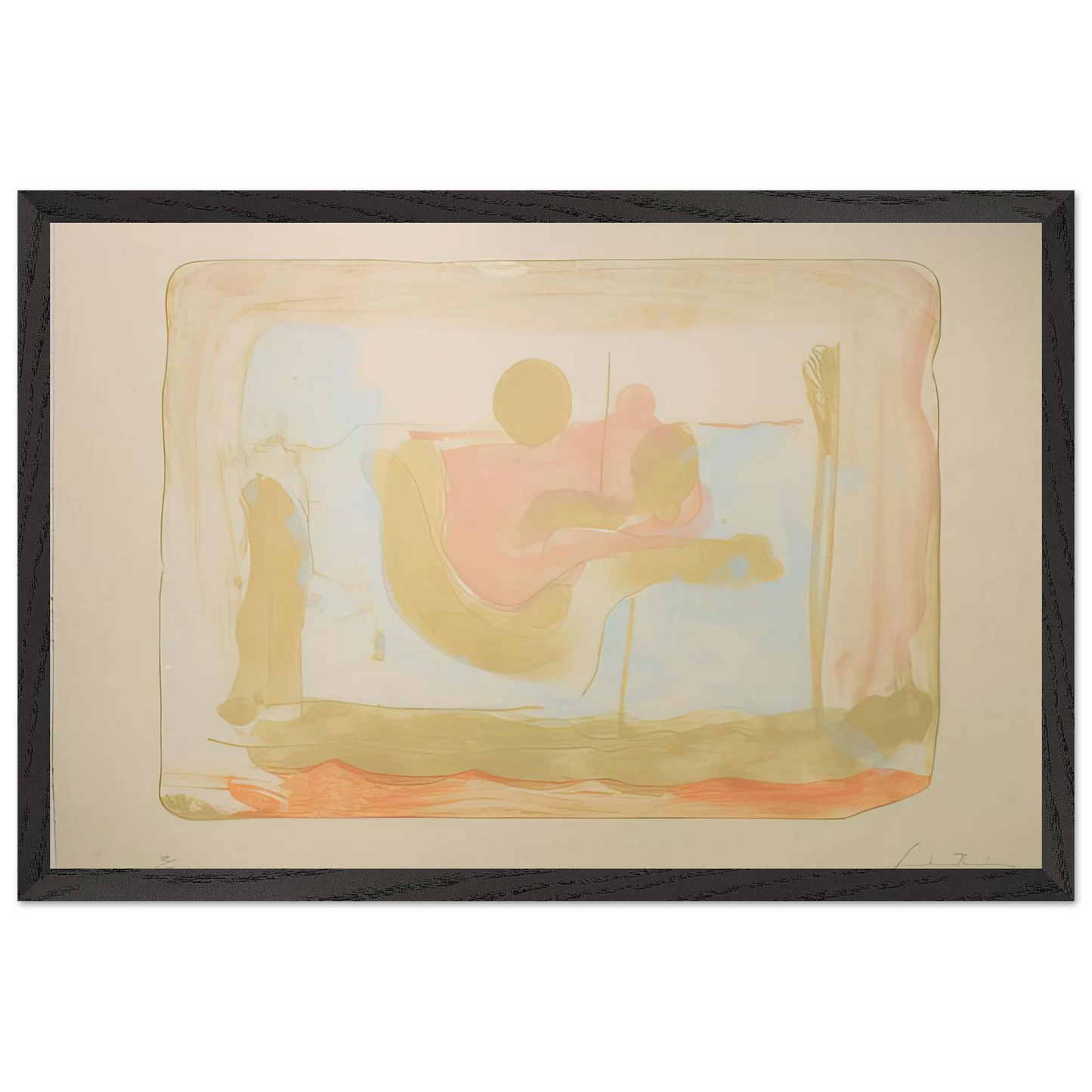 Helen Frankenthaler - Reflections I - 1995 Wall art - 13x18 cm / 5x7 inches - Premium Wooden Framed Poster With Fine Art Paper-canvas - White frame