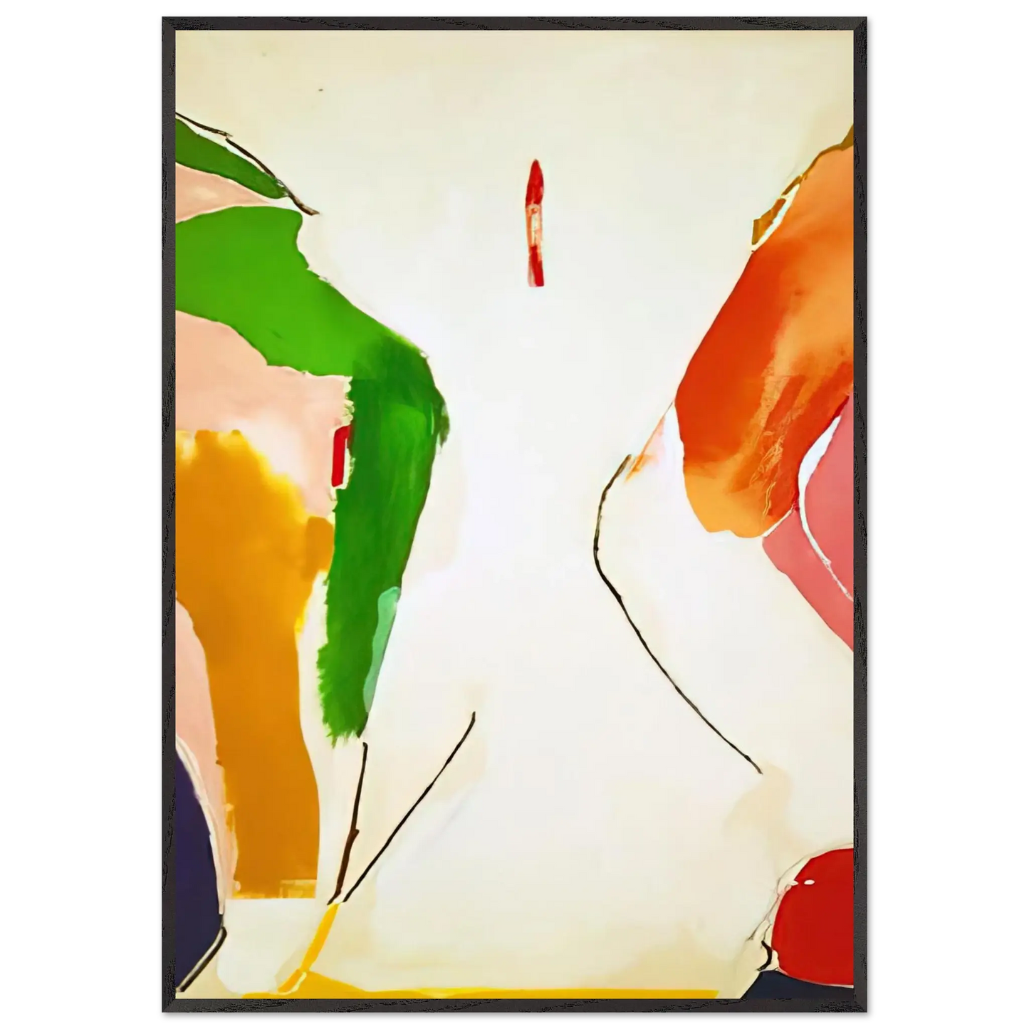 Helen Frankenthaler - Living Edge - 1973 Wall art - 21x29.7 cm / 8x12" - Premium Wooden Framed Poster With Fine Art Paper - Wood frame