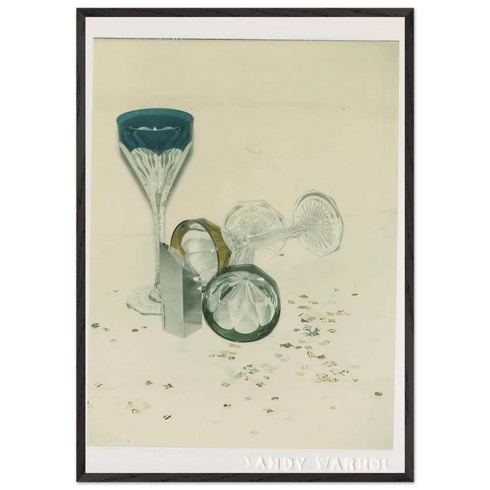 Committee 2000 Champagne Glasses - Andy Warhol 70x100 cm / 28x40 inches Framed Art Print – Black Wooden Frame