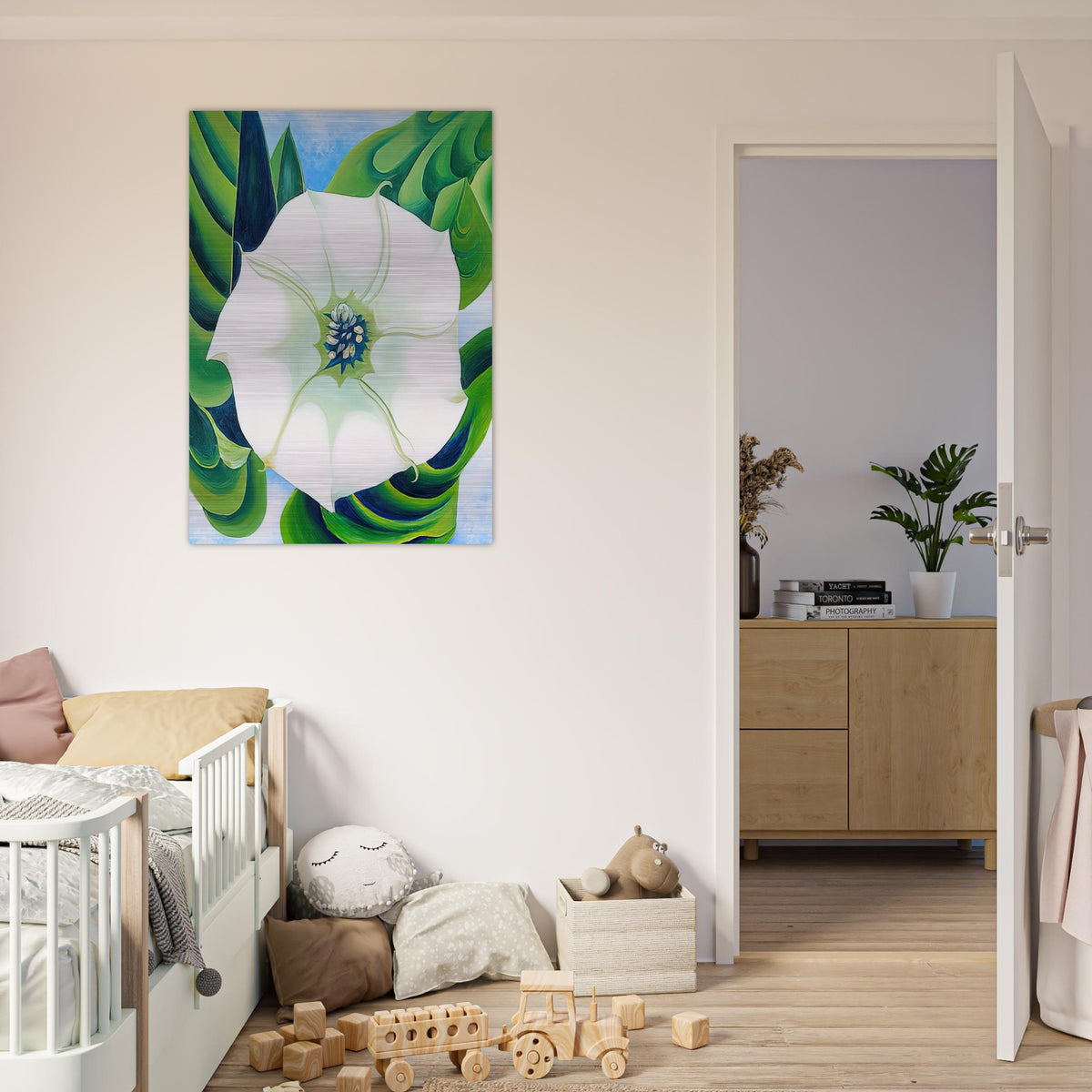 Jimson Weed - Georgia O'Keeffe Brushed Aluminum Print - 70x100 cm / 28x40 inches | Georgia O'Keeffe Aluminum Print | Georgia O'Keeffe Prints