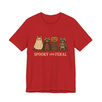 Gruseliges Waschbär-Shirt, lustiges Halloween-T-Shirt mit Grafik, süßes Vintage-Herbst-T-Shirt, trendiges Damen-Halloween-Shirt, T-Shirt mit wildem Waschbär-Motiv