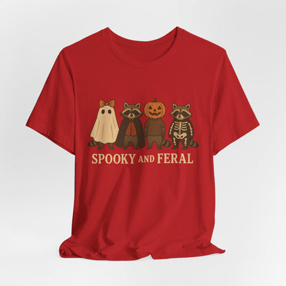 Gruseliges Waschbär-Shirt, lustiges Halloween-T-Shirt mit Grafik, süßes Vintage-Herbst-T-Shirt, trendiges Damen-Halloween-Shirt, T-Shirt mit wildem Waschbär-Motiv