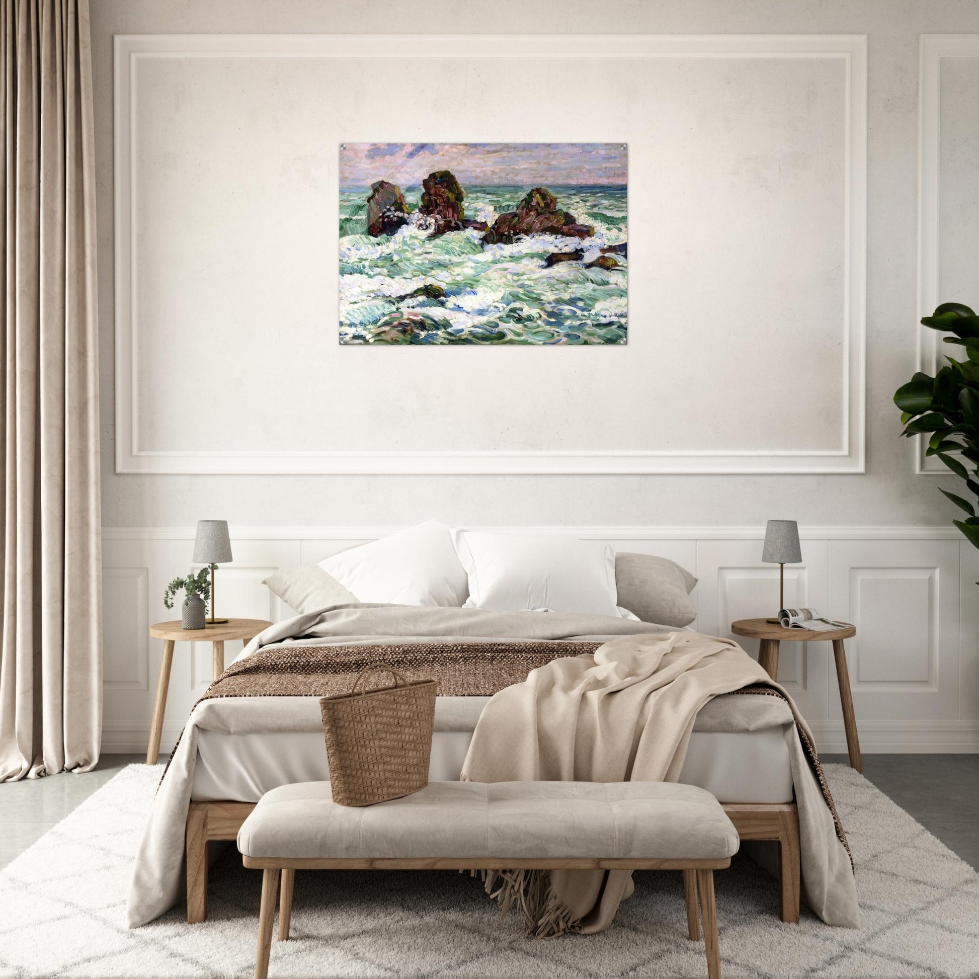 THE ROCKS 1908 - Theo van Rysselberghe Acrylic Print - 70x100 cm / 28x40″ inches