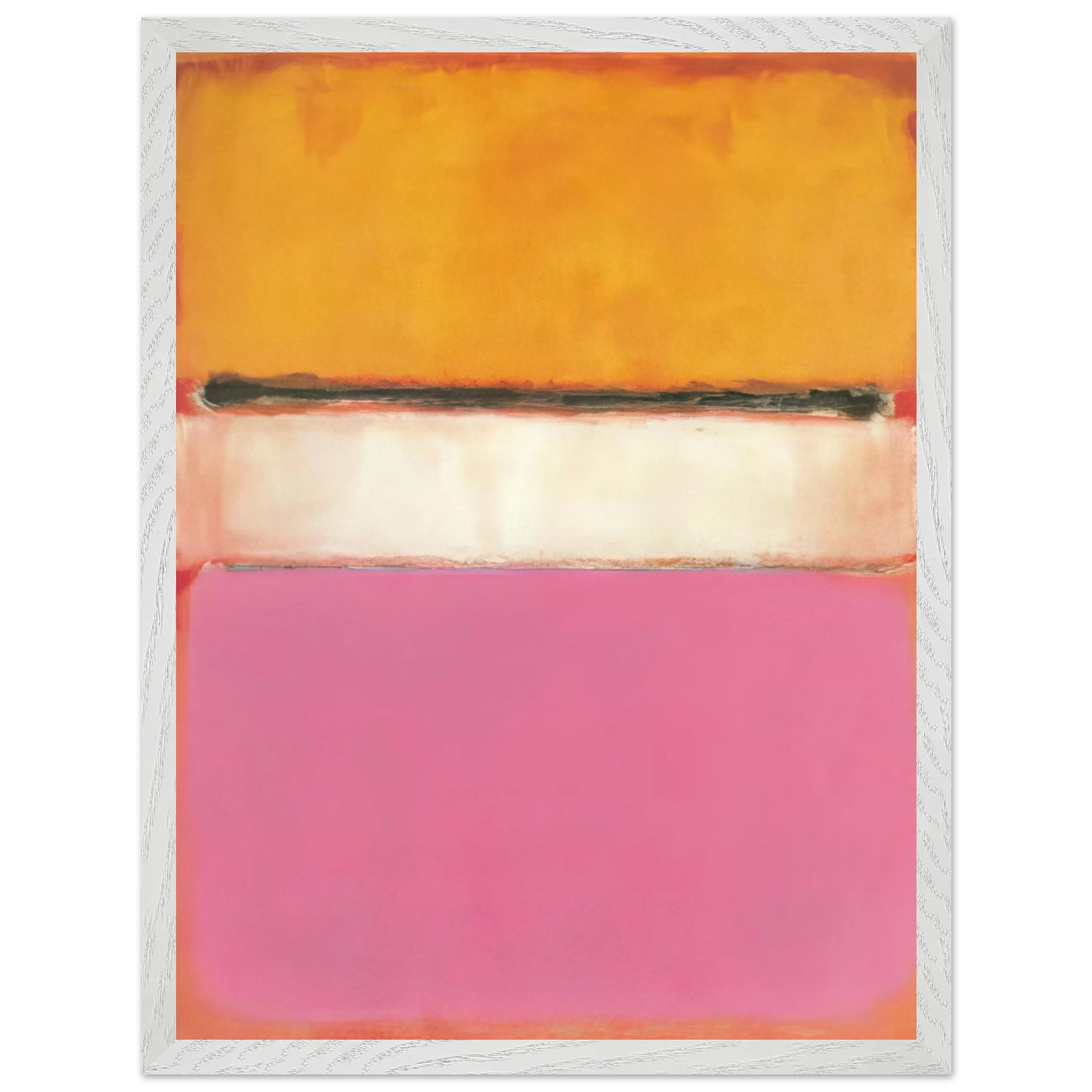 Mark Rothko - White Center Yellow, Pink and Lavender on Rose - 1950 Wall Art - 21x29.7 cm / 8x12" - Premium Wooden Framed Poster With Fine Art Paper-canvas - Wood frame