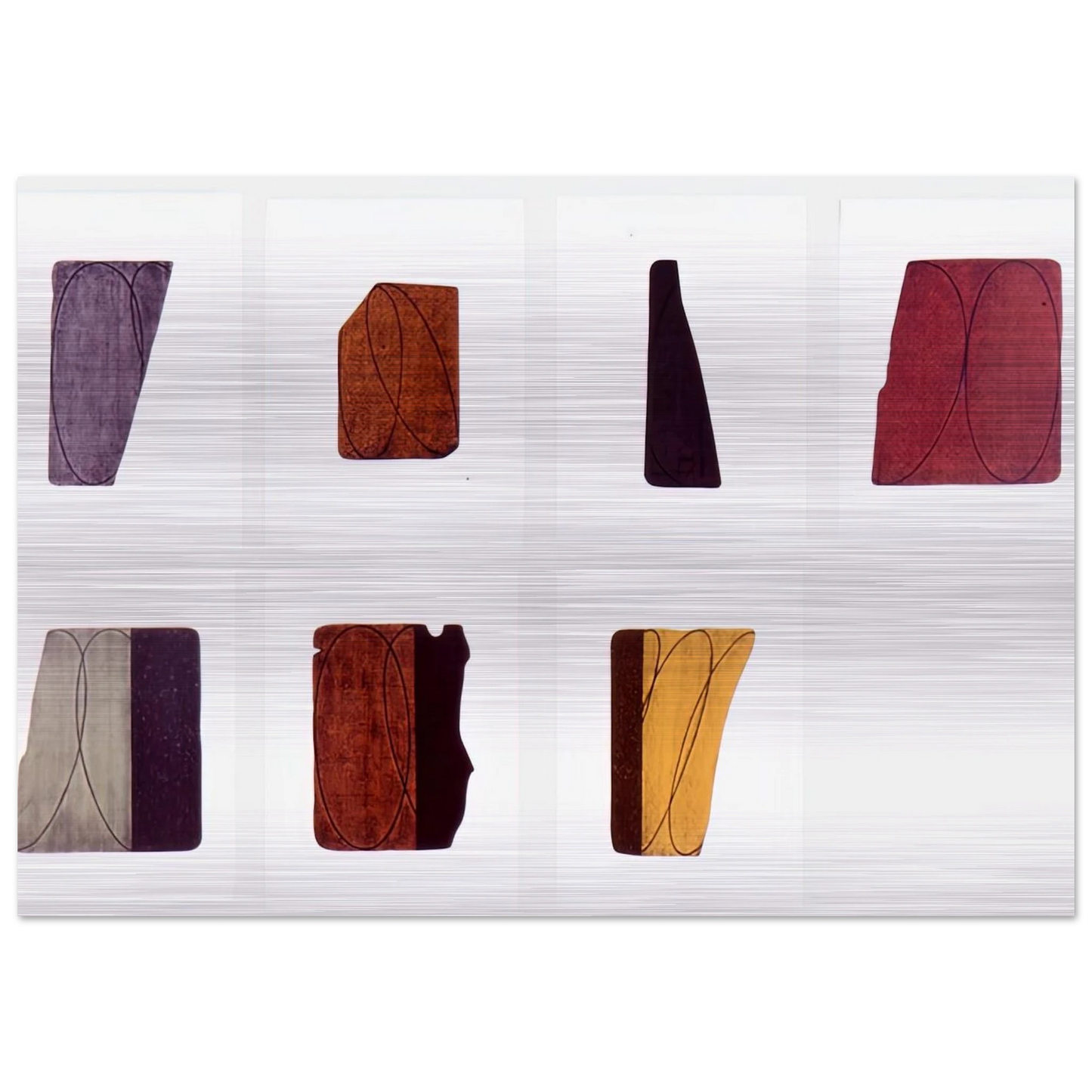 FRAGMENTS I VII 1998 - Robert Mangold Brushed Aluminum Print - 70x100 cm / 28x40 inches | Robert Mangold Aluminum Print | Robert Mangold Prints