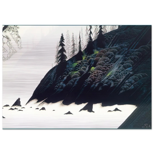 Spruce Redwoods and Pine - Eyvind Earle Brushed Aluminum Print - 70x100 cm / 28x40 inches | Eyvind Earle Aluminum Print | Eyvind Earle Prints