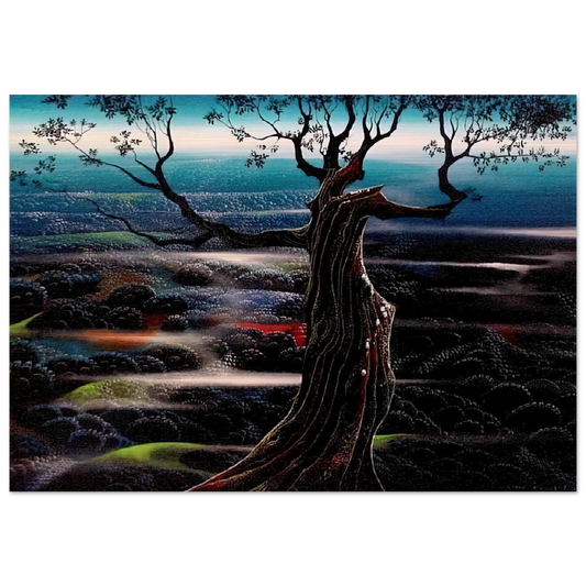 Wild Valley - Eyvind Earle Brushed Aluminum Print - 70x100 cm / 28x40 inches | Eyvind Earle Aluminum Print | Eyvind Earle Prints