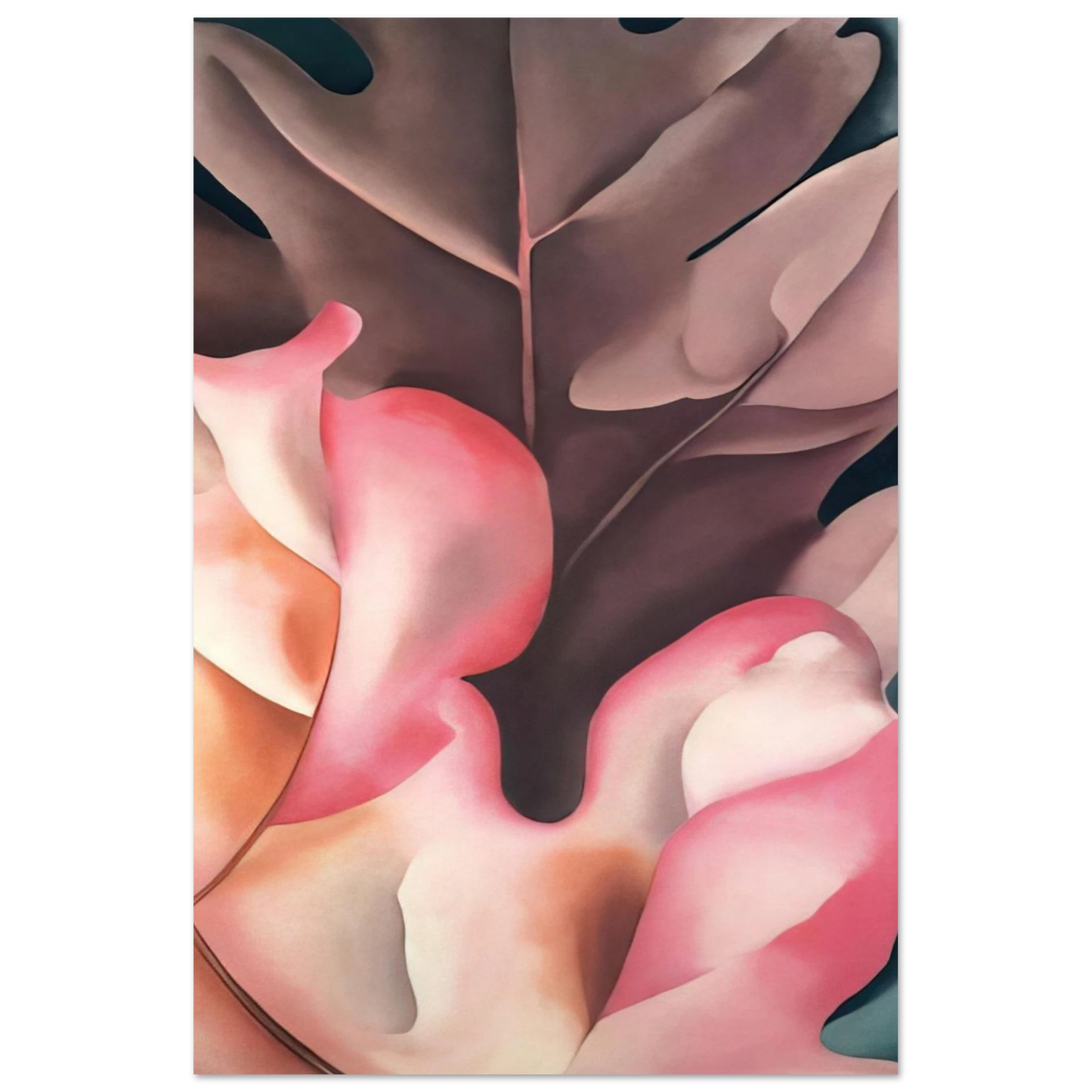 Georgia O'Keeffe - Oak Leaves Pink and Grey Fine Art Poster