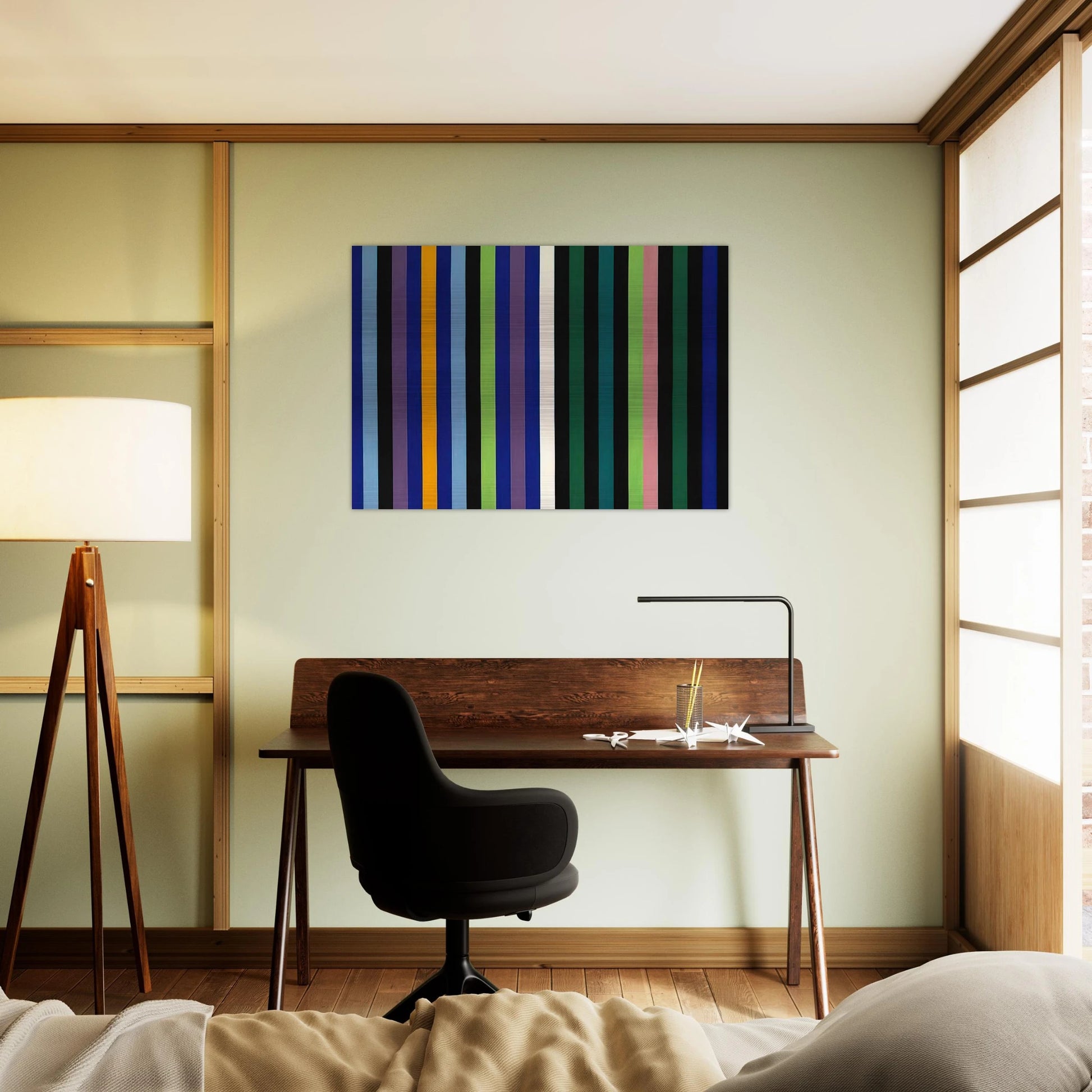 Two Part Blue - 1964 - Gene Davis Brushed Aluminum Print - 70x100 cm / 28x40 inches | Gene Davis Aluminum Print | Gene Davis Prints
